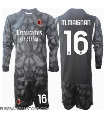 AC Milan Mike Maignan #16 Torwart Replik Heimtrikot Kinder 2024-25 Langarm (+ Kurze Hosen)